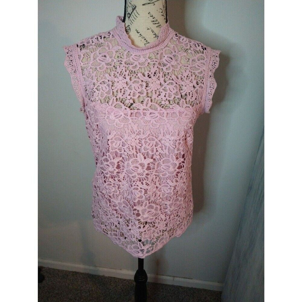 Nanette Lepore Sleeveless Lace Top Sm Boho Y2K. Cottage Core Feminine